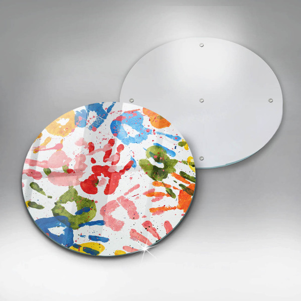 Deska kuchenna szklana Ślady dziecięcych dłoni