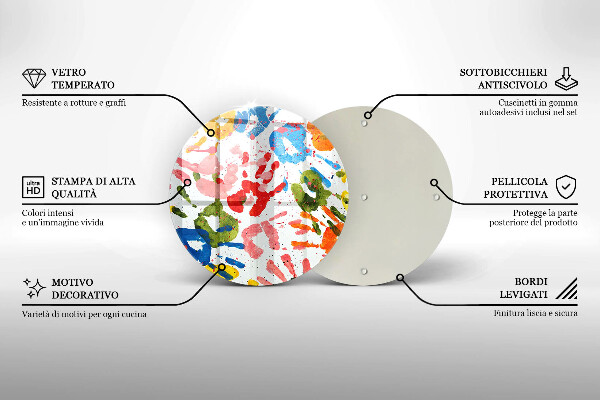 Deska kuchenna szklana Ślady dziecięcych dłoni