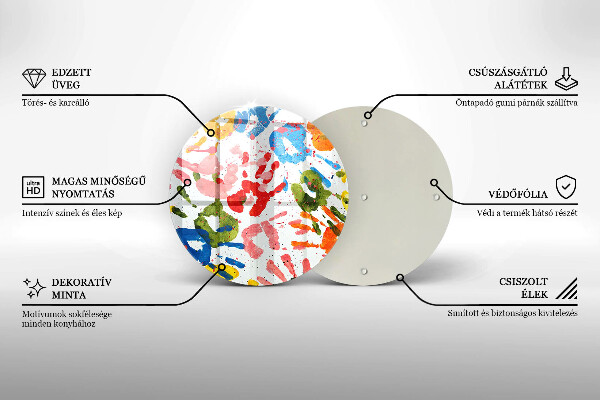 Deska kuchenna szklana Ślady dziecięcych dłoni