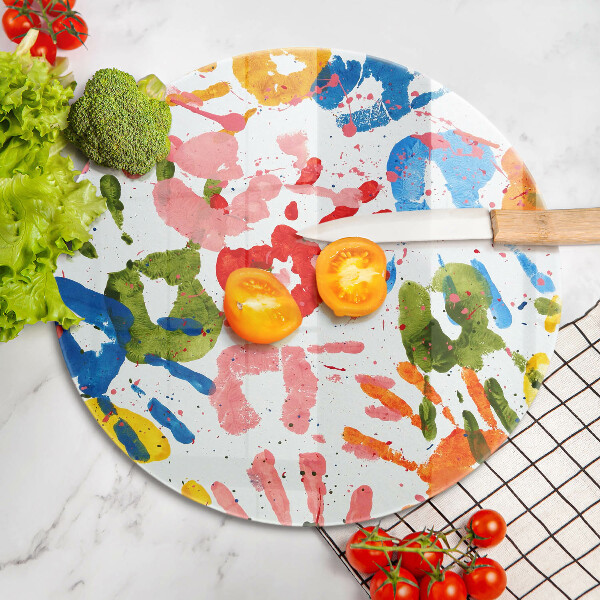 Deska kuchenna szklana Ślady dziecięcych dłoni