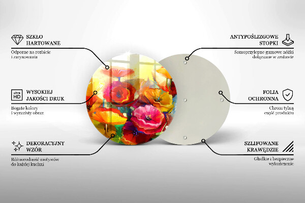 Deska kuchenna szklana Malowane kolorowe kwiaty