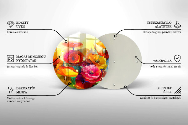 Deska kuchenna szklana Malowane kolorowe kwiaty
