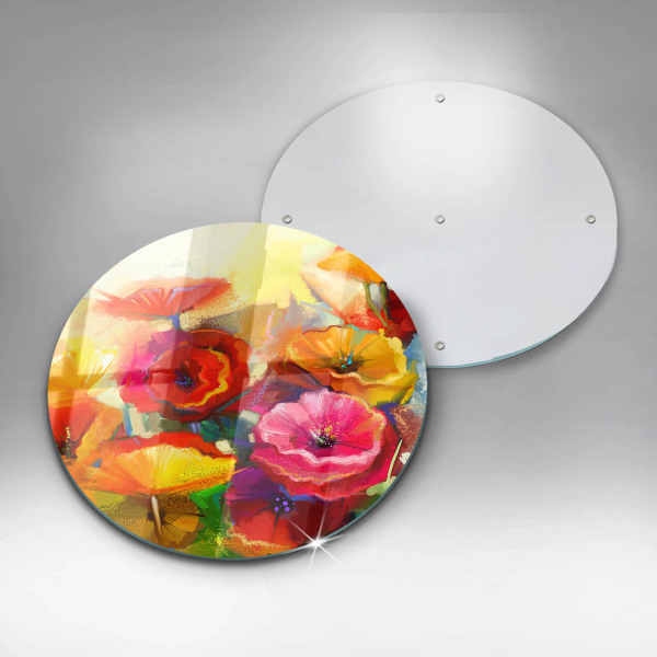 Deska kuchenna szklana Malowane kolorowe kwiaty