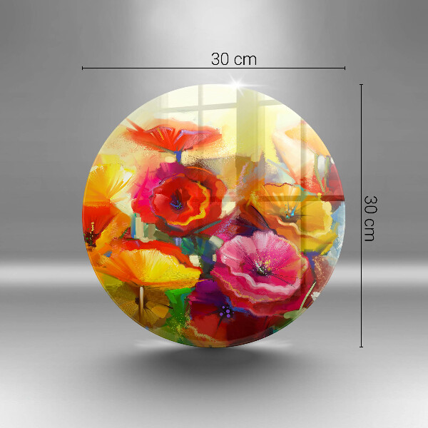 Deska kuchenna szklana Malowane kolorowe kwiaty