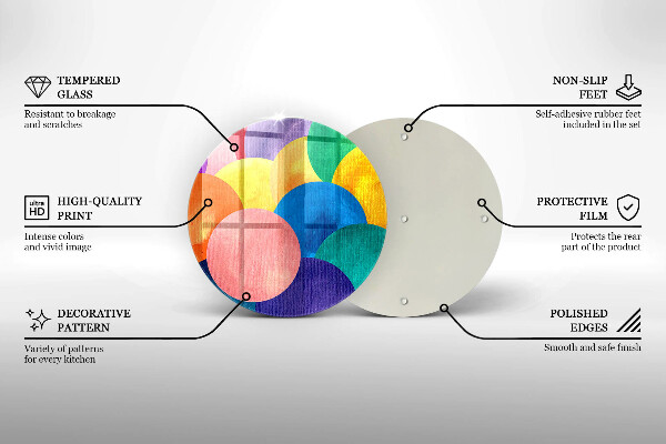 Deska kuchenna szklana Barwne koła