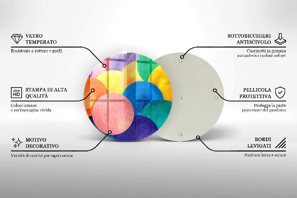 Deska kuchenna szklana Barwne koła