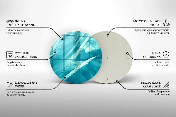 Deska kuchenna szklana Delikatne piórka