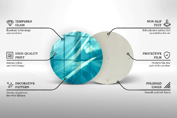 Deska kuchenna szklana Delikatne piórka