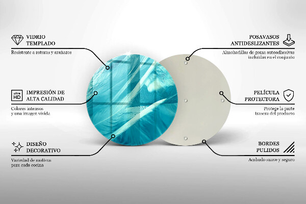 Deska kuchenna szklana Delikatne piórka