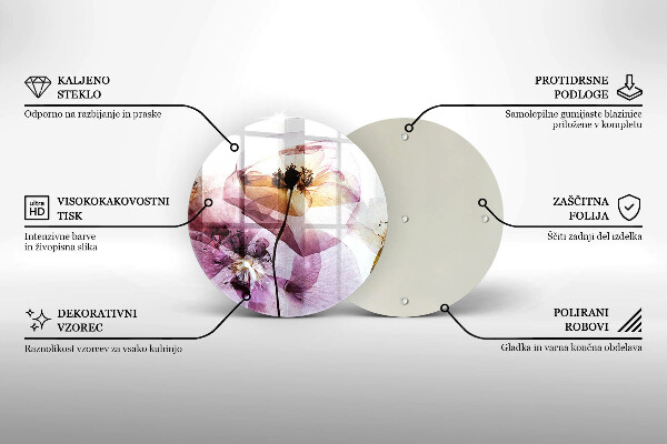 Deska kuchenna szklana Delikatne kwiaty