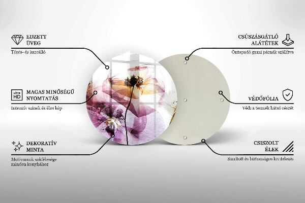 Deska kuchenna szklana Delikatne kwiaty