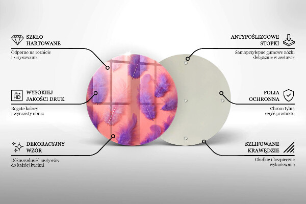 Deska kuchenna szklana Puchate piórka