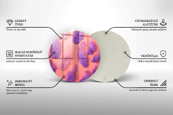 Deska kuchenna szklana Puchate piórka