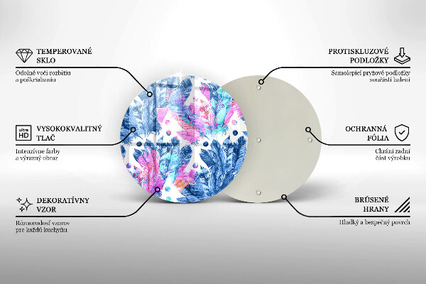 Deska kuchenna szklana Ilustracja boho piórka