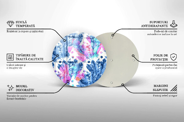 Deska kuchenna szklana Ilustracja boho piórka