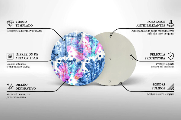 Deska kuchenna szklana Ilustracja boho piórka