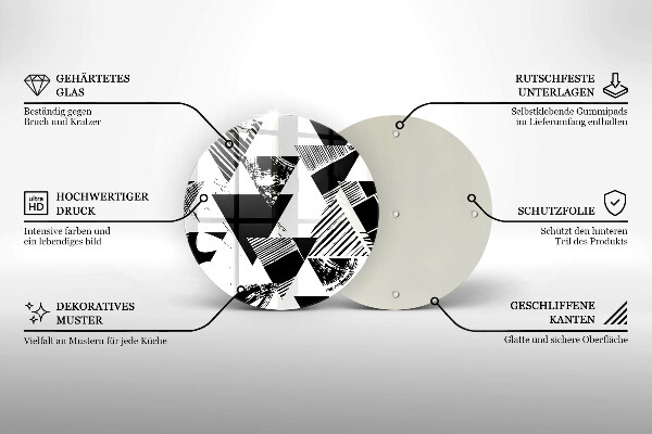 Deska kuchenna szklana Geometryczne trójkąty
