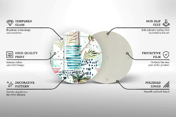 Deska kuchenna szklana Wakacyjne ilustracje