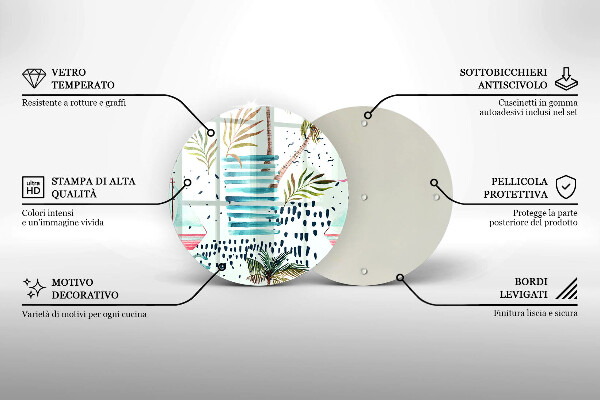 Deska kuchenna szklana Wakacyjne ilustracje