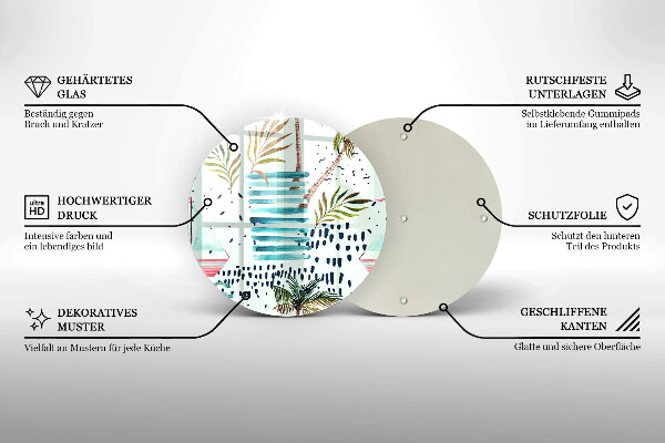 Deska kuchenna szklana Wakacyjne ilustracje