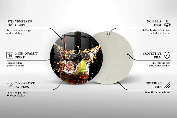 Deska kuchenna szklana Drink z lodem