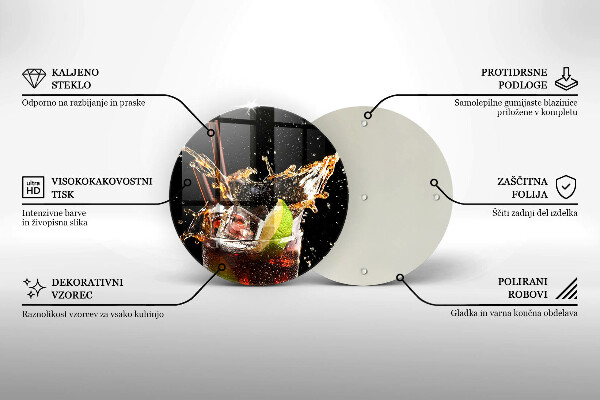Deska kuchenna szklana Drink z lodem