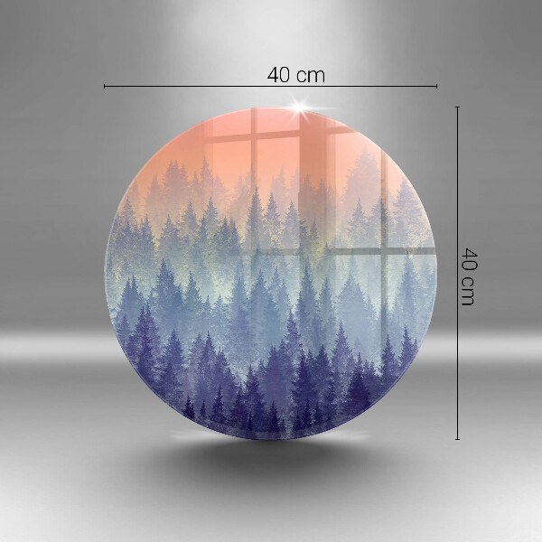Szklana deska kuchenna Las o zachodzie słońca
