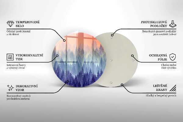 Szklana deska kuchenna Las o zachodzie słońca