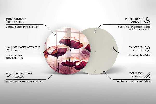 Szklana deska kuchenna Malunek kwiaty