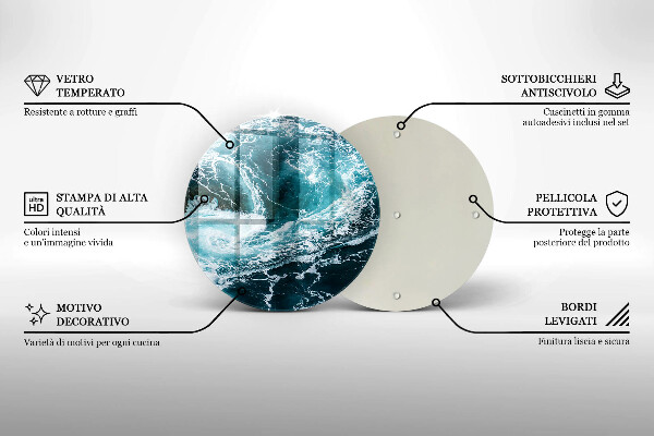 Szklana deska kuchenna Spieniona fale wody