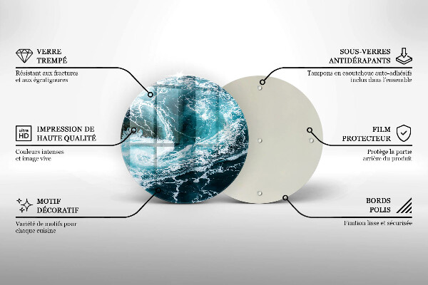 Szklana deska kuchenna Spieniona fale wody