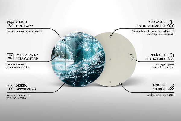 Szklana deska kuchenna Spieniona fale wody
