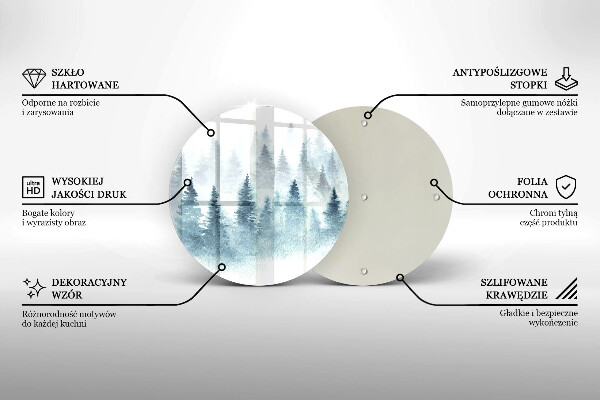 Szklana deska kuchenna Malowany zimowy las