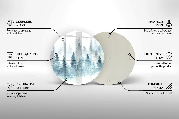 Szklana deska kuchenna Malowany zimowy las