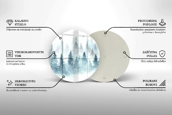 Szklana deska kuchenna Malowany zimowy las