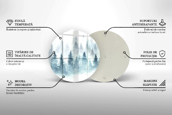 Szklana deska kuchenna Malowany zimowy las