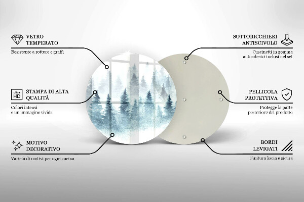 Szklana deska kuchenna Malowany zimowy las