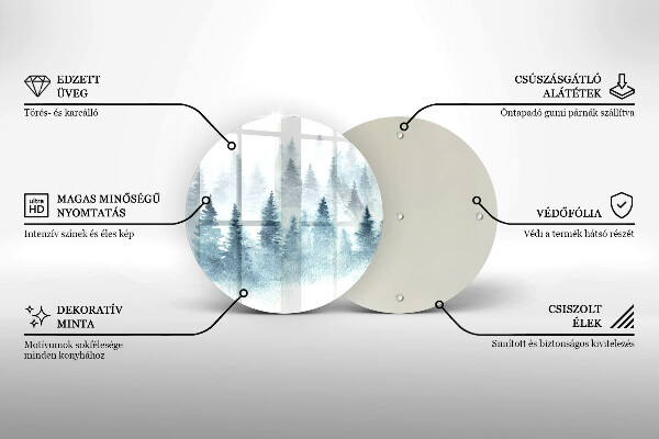 Szklana deska kuchenna Malowany zimowy las