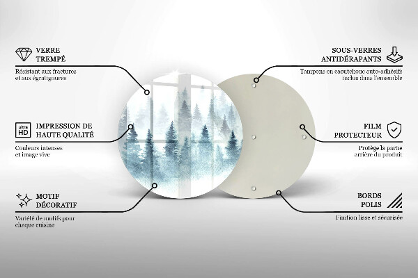 Szklana deska kuchenna Malowany zimowy las
