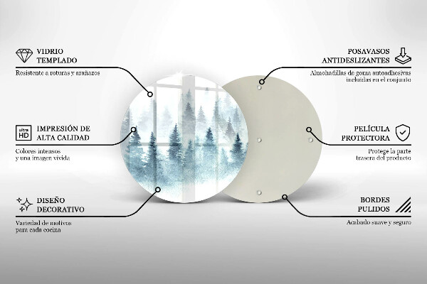 Szklana deska kuchenna Malowany zimowy las