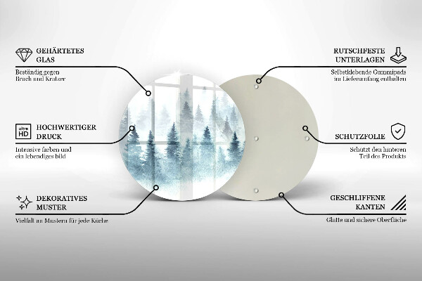 Szklana deska kuchenna Malowany zimowy las