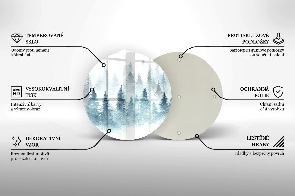 Szklana deska kuchenna Malowany zimowy las