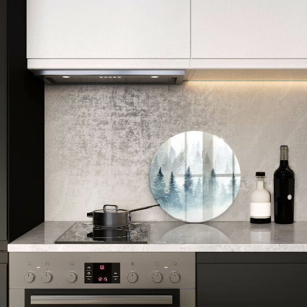 Szklana deska kuchenna Malowany zimowy las