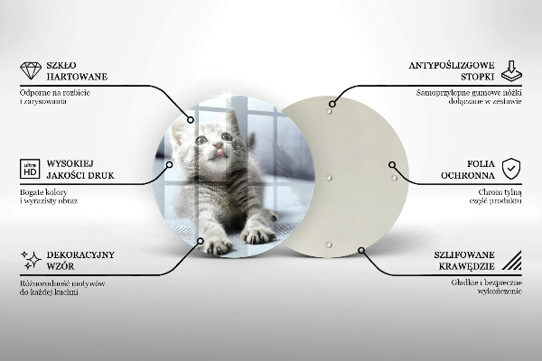Deska kuchenna szklana Mały uroczy kotek