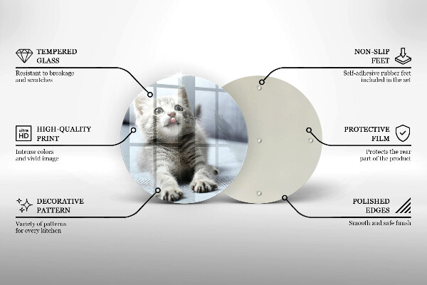 Deska kuchenna szklana Mały uroczy kotek