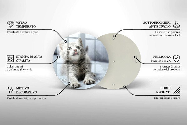 Deska kuchenna szklana Mały uroczy kotek