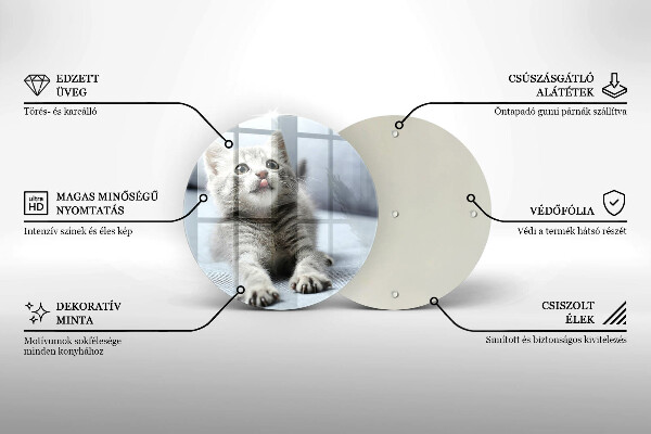 Deska kuchenna szklana Mały uroczy kotek