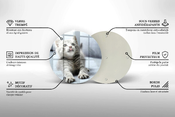 Deska kuchenna szklana Mały uroczy kotek