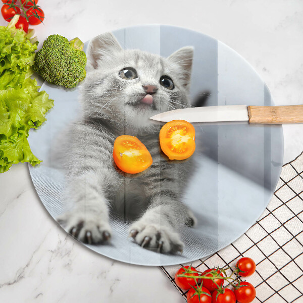 Deska kuchenna szklana Mały uroczy kotek