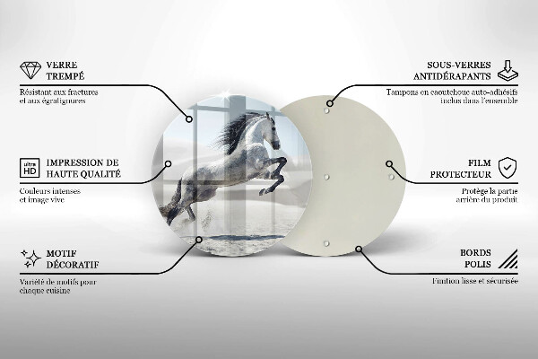 Deska kuchenna szklana Biały koń rumak